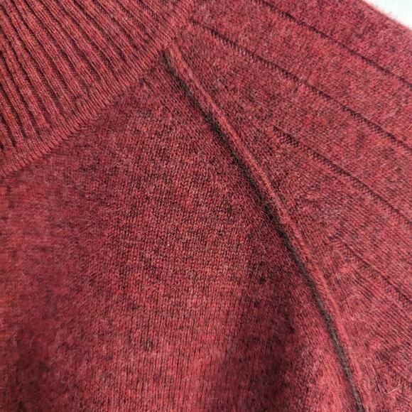 Men's Transcript 100% Cashmere Burnt Orange Half-Zip Sweater Large - Picture 3 of 5